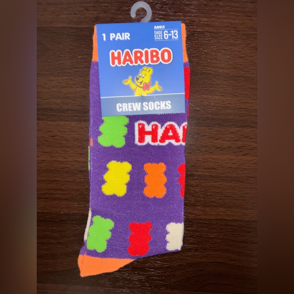 HARIBO GUMMY BEAR NOVELTY CREW SOCKS NWT MEN’S SHOE SIZE 6-13